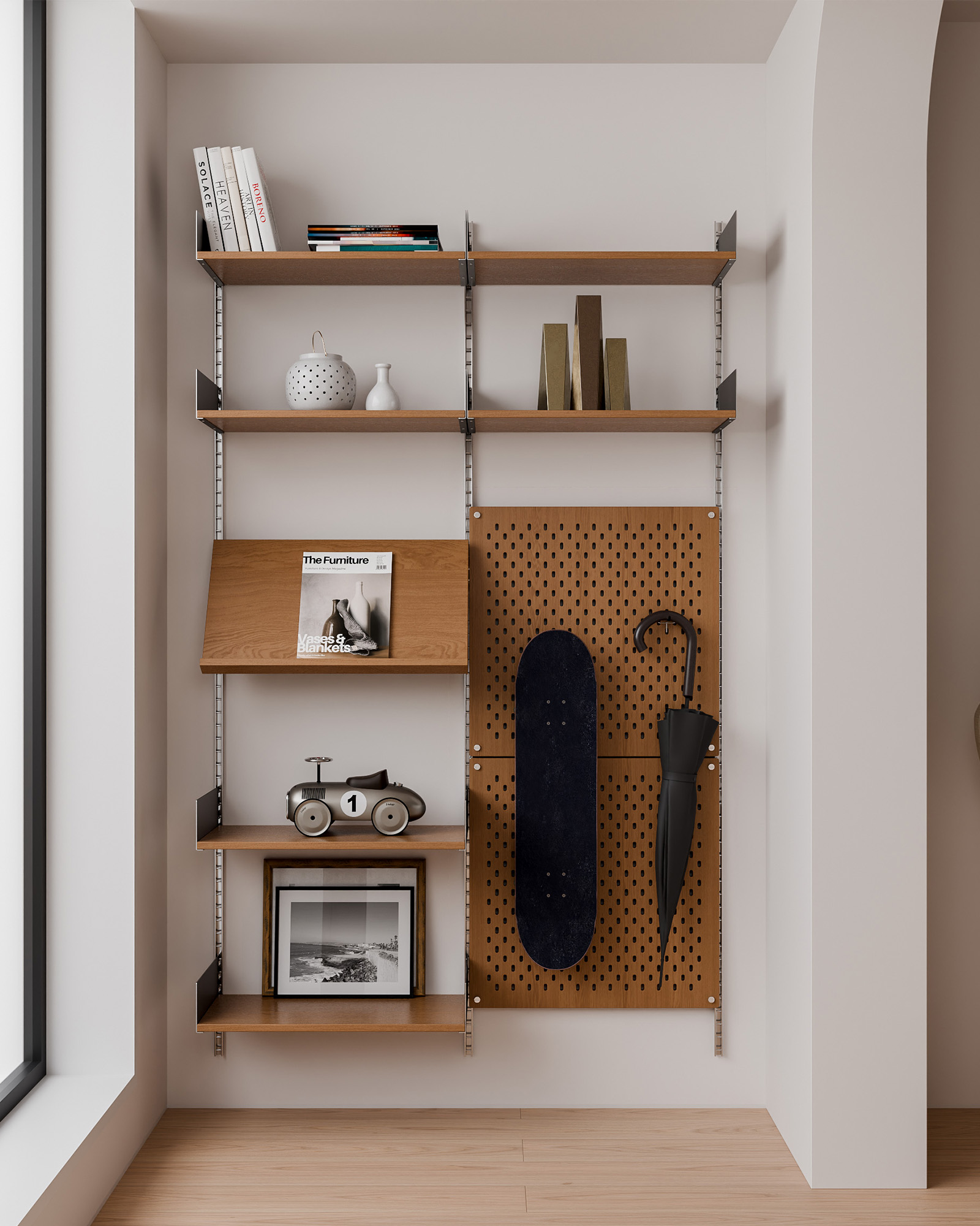 Modular Shelving & Pegboard Organizer