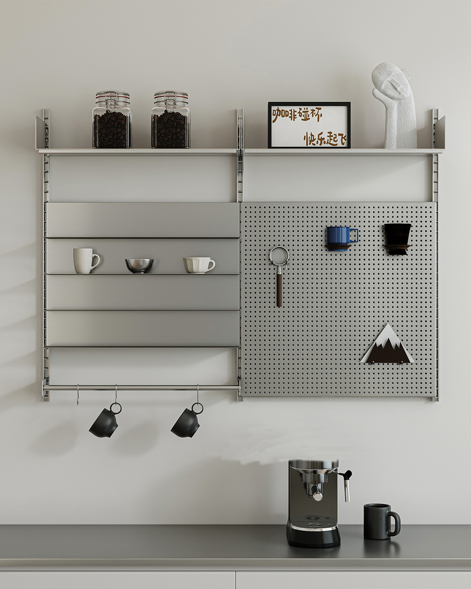 Stainless Steel Wall Organization System